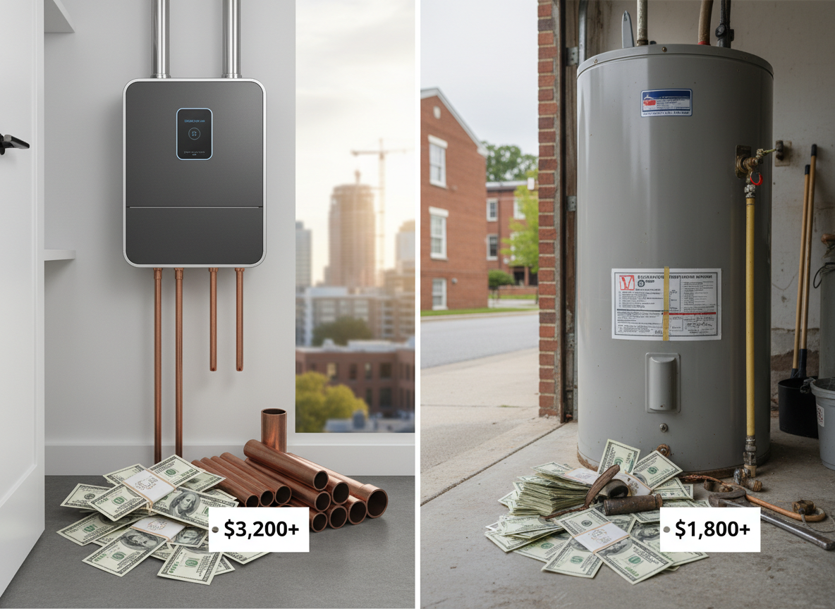 Tankless vs. Tank Water Heater Replacement Cost in Greenville